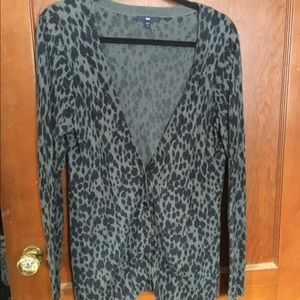 GAP Animal Print Cardigan Sweater